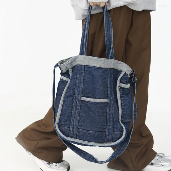 Sacs de soirée Femmes Denim sac à main sac à main Simple Blue Designer épaule Crossbody Messenger Sac Feme pour les adolescentes