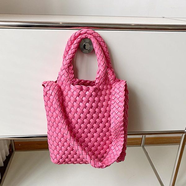 Sacs de soirée femmes Designer tissé grande capacité sac seau rose vert blanc violet bandoulière poignée supérieure à la main fourre-tout sac à main 2023