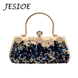 Evening Bags Women Fashion Clutch Purse Sequin Elegant Black Evening Bags Ladies Wedding Party Clutch Handbag Chain Shoulder Bags 230329