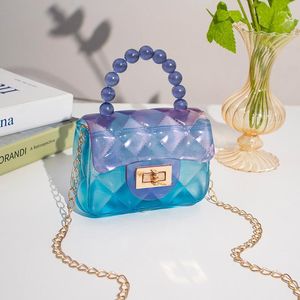 Avondtassen vrouwen mode pvc transparante gradiënt jelly schouderketens crossbody soft messenger bakken b115