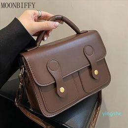 Avondtassen vrouwen handtassen Koreaanse stijl bolso mujer pu crossbody vintage zak retro beknip dames elegant woon -werkverkeer schouder