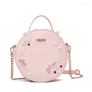 Bolsos de noche Mujer Cuero Patchwork Bordado Bolsos Hombro Cross Body Messenger Bag Totes Braccialini Style Spring FlowersEvening