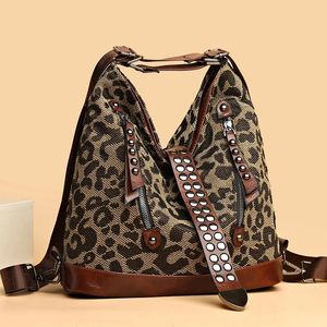 Avondtassen Dames Luipaardrugzakken Luxe schouder Crossbody Casual Tote Designer Vrouwelijke shopper Handtas Grote capaciteit Messenger