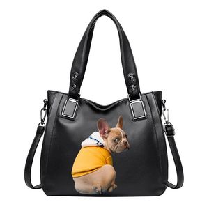 Sacs de soirée Femmes Sac de luxe Casual Fourre-tout Femme Fashion Designer Sacs à main de haute qualité Lady PU Cuir Épaule Animal Chien Photo SacsMême