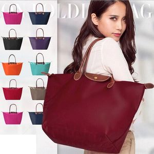 Bolsas de noche Bolsos de nailon para mujer Bolsos impermeables y de un solo hombro Tela Oxford Dama Paquete de playa plegable Paquetes de bola de masa Regalo Compras Gimnasio