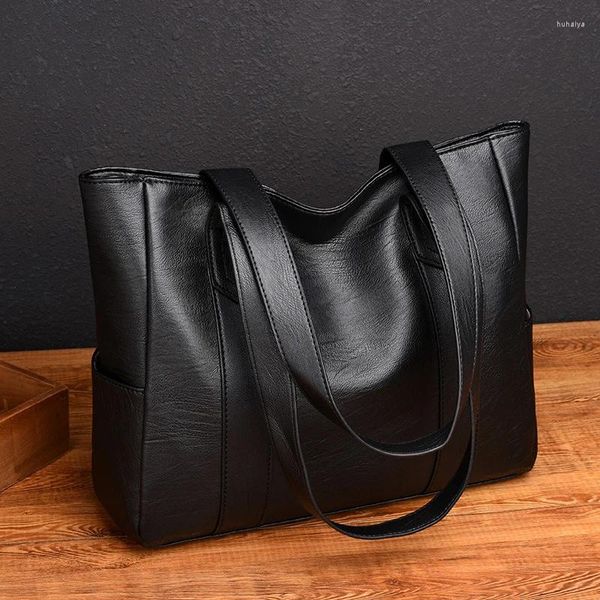 Bolsos de noche para mujer, bolsos de piel sintética, bolso de mano de gran capacidad, bolso elegante con correa para el hombro para mujer, bolso de mano a la moda con cremallera de Color sólido para mujer