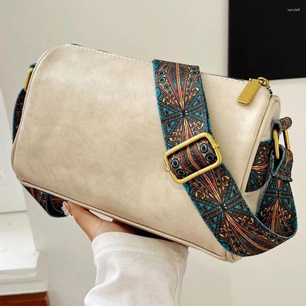 Sacs de soirée Femmes Rétro Hobo Sac Grande Capacité PU Cuir Vintage Épaule Réglable Sangle De Guitare Solide Couleur Fourre-tout Messenger