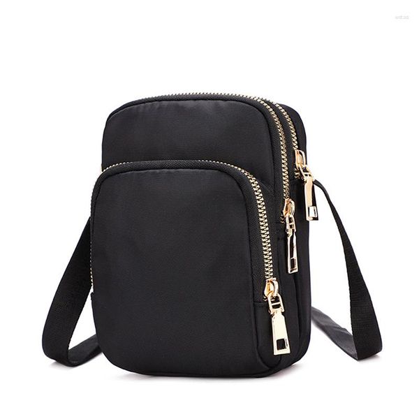 Sacs de soirée Sac pour femme Sac à bandoulière imperméable à l'épaule Fermeture à glissière Téléphone portable Lady Femme Multifonction Sac à main Poignet Sac à main Pochette pour femme