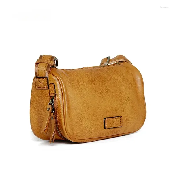 Bolsas de noche Moda de mujer de alta calidad WaxOil Cuero Retro Bolso Bolso de hombro Crossbody Pecho Cintura Deportes