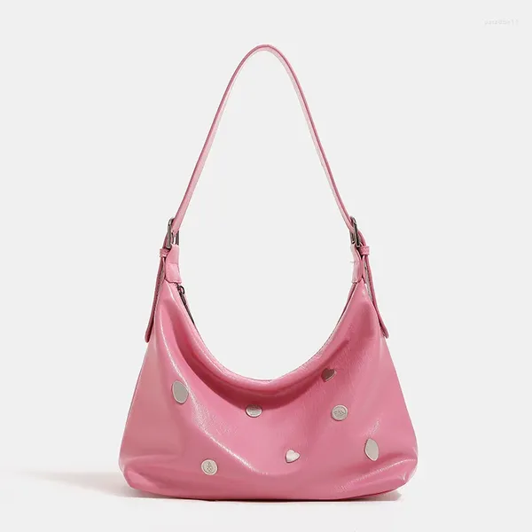 Bolsos de noche Moda para mujer Color sólido Emblema conciso Decoración Bolso Bolso de mano Axila Hombro Oficina Diario