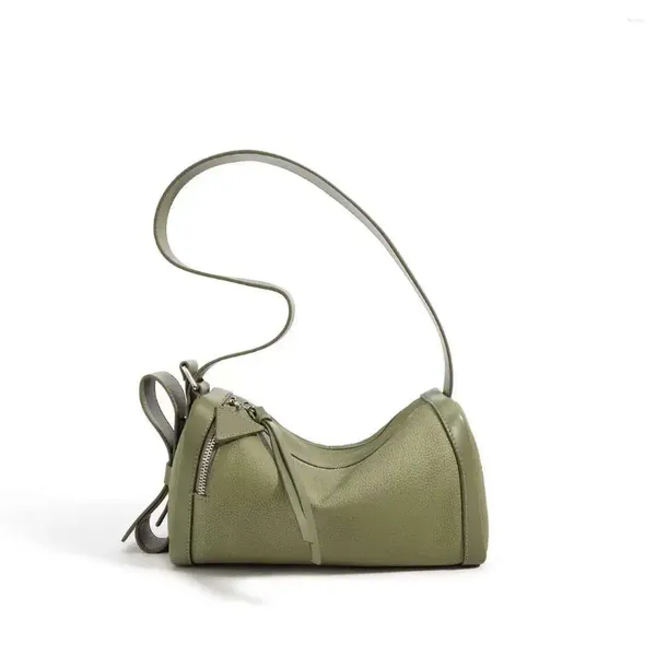 Sacs de soirée Sac à bras en cuir véritable pour femme Mode Messenger Commuting Couche supérieure en peau de vache Épaule Cross-body Zipper 2023