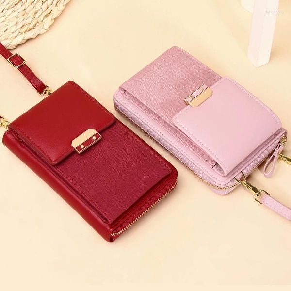 Bolsos de noche Bolso de mensajero para mujer Hombro Teléfono móvil Bolso pequeño Venta al por mayor Cartera cruzada para mujer Titular de la tarjeta Monedero femenino