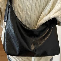 Sacs de soirée Sac à bandoulière rétro pour femmes de qualité en cuir PU noir dames spacieux Hobos bandoulière esthétique femme sac à main de banlieue