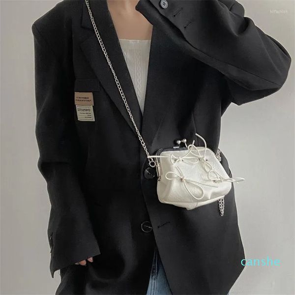 Sacs de soirée femmes petit sac en cuir blanc concepteur de luxe femme sacs à main pochette sacs à main dames chaîne nœud papillon épaule bandoulière