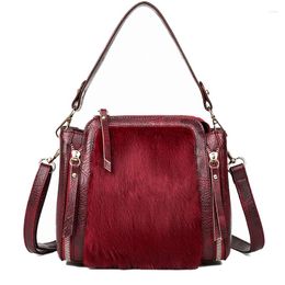 Avondtassen vrouwen schoudertas bont bolsa luxo mode handtas de winter meerdere zakken merk szhiy rode petit sac black