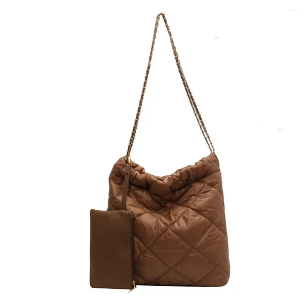 Sacs de soirée Femmes Sac à bandoulière Grande capacité Nylon Fourre-tout Fashionalbe Embrayage matelassé Simple Femme Commuter Sac à main pour le voyage de bureau