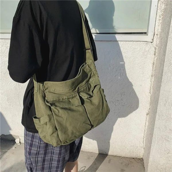 Bolsos de noche para mujer, bolso de hombro para adolescente, lienzo de gran capacidad, mensajero informal para chica, bolso de viaje escolar, Bolsa