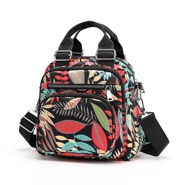 Bolsos de noche para mujer, bolso de hombro impermeable de nailon multifunción con flores, bolsos de lujo con múltiples bolsillos, Bolsa femenina de diseñador