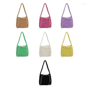 Sacs de soirée Femmes Petit coton tissé sous les bras Sac 2024 Été Solide Couleur Cordon Épaule Bureau Lady Casual Voyage Shopping Sac à main