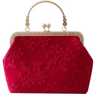 Avondtassen vrouwen trouwtas bruids rode vrouwelijke kanten dag cluth mode porties handtassen dame feest tas tas evenevening
