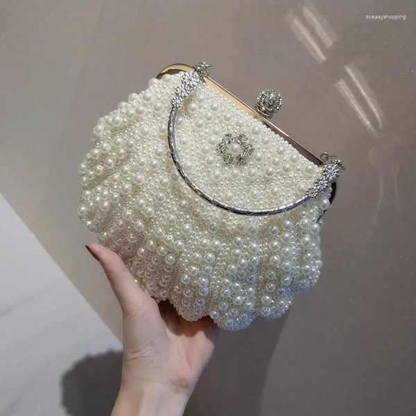 Bolsos de noche para mujeres Bodas de boda y bolso Elegantes embragues de fiesta blancos Pochette Mariage Sac Femme Boade Clutch Bols