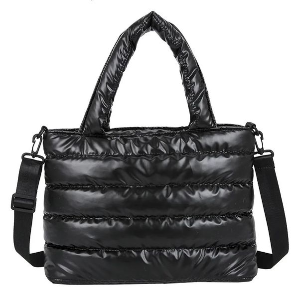 Sacs de soirée Femmes Sacs à main d'hiver Espace mobile Brillant Femme Sacs en duvet Veste rembourrée en coton Épaule Sac à main Articles Sacs de Noël 231205