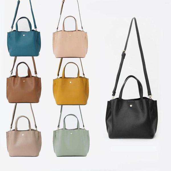 Bolsos de noche, bolso de mano para el trabajo para mujer, bandolera elegante con varios compartimentos, bolso de abogado de Color sólido para todos los días