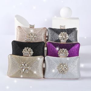 Sacs de soirée Pochette pour femme Portefeuille de fête Luxe Mariage Mariée Exquis Sac à main Amande Argent 230719