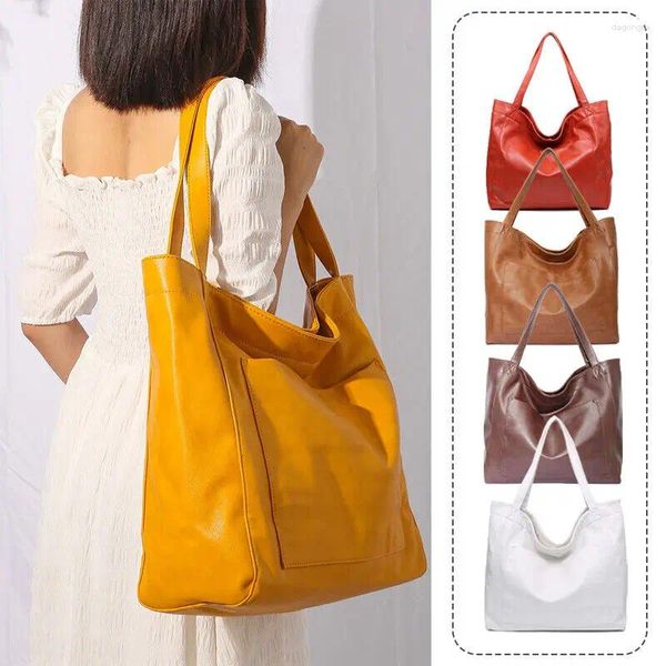 Bolsas de noche para mujer de cuero sintético Hobo Tote Bolso aceitoso extra grande Retro Weekender Soft Bolsa de hombro de gran tamaño Shopper Sólido