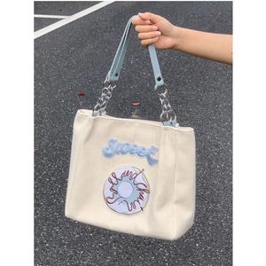 Avondtassen Xiuya Borduren Tote voor Vrouwen Japanse Grote Capaciteit Shopper Handtas Trendyol Canvas Casual Schoudertas 230203