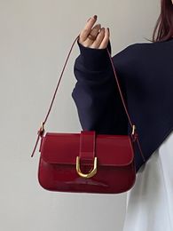 Sacs de soirée Xiuya Vintage en cuir laqué sous les bras sac à bandoulière printemps Trendyol rouge sac de messager pour femmes Allmatch décontracté porte-monnaie 230511