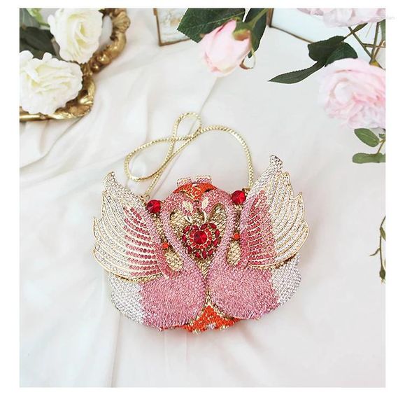 Bolsos de noche Xiyuan Bird Bird Hollow Out Diamond Luxury Shoulder Embrague Bolsas Bolsas Lady Landilla Colorida Mini Billetera