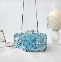 Avondtassen xiyuan blauw/rood/roze kleur strass clutch crystal avondtas voor vrouwen formele feestcocktailkoppen minaudiere handtassen hkd230821