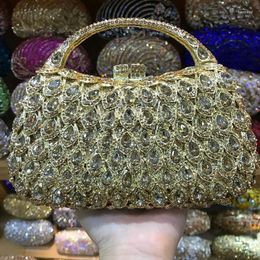 Bolsos de noche XIYUAN, bolso de caja plateado, bolso de mano de diamante para mujer, bolso de fiesta de cristal, bolso de banquete para mujer, bolso de moda para baile de graduación rojo