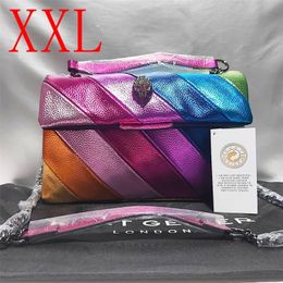 Avondtassen XXL Kurt G Londen Regenboog Crossbody voor Vrouwen Kettingen Tas Hoge Kwaliteit Vrouw Schouder Eagle Head Handtassen 231127