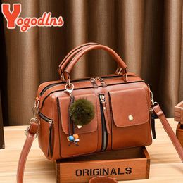 Avondtassen Yogodlns Luxe Vrouwen Handtas Mode Haarbal Kussen Schoudertas Multi-pocket Crossbody 2022 Top-handvat Winter