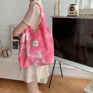 Avondtassen Youda Corduroy Stoffen Schoudertas Voor Dames Mode Tie Dye Stijl Handtas Grote Casual Capaciteit Shopper Tote