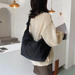 Sacs de soirée Youda hiver grand sac à bandoulière espace coton sac à main femme fourre-tout décontracté vers le bas sacs diagonales plume rembourré dames shopping pack 231219