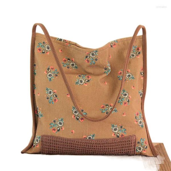 Sacs de soirée YourSeason Femme Littérature Et Art Tissu Chinois Casual Léger Imprimé Coton Femmes Floral Sac À Main Grande Capacité