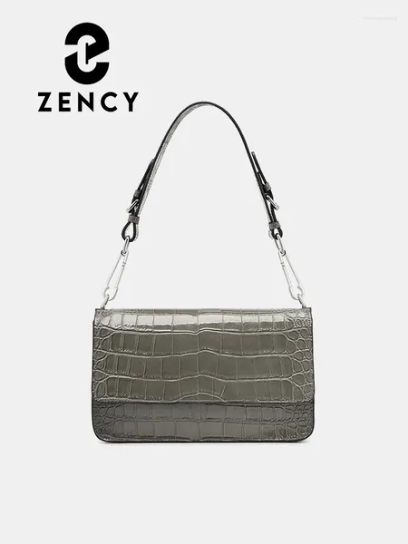 Sacs de soirée Zency 2024 Fashion Alligator Pattern Real Leather Femmes Crossbody Bag Laides Hands Sac à main