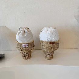 Sacs de plage du soir Printemps Été Grass tissés Vine Craft artisanal Ice Ice Crème à crampons Bucket Scenic Area Exhibition Gift