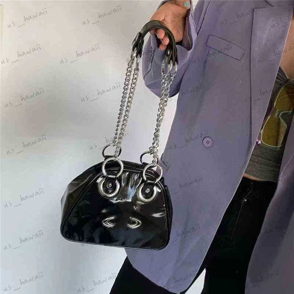 Designer de soirée Vivi Sacs pour femmes 2022 Nouveaux sacs à main en cuir verni polyvalents Marque de mode japonaise Saturn Punk Style Une épaule Underarm Bag T230607
