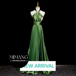 Avondjurk high-end licht luxe niche high-end sfeervolle en elegante groene gastheerjurk vrouwelijke lichte jurk vrouw