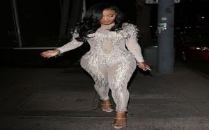 Robe de soirée Yousef Aljasmi Jumpsuit Kim Kardashian à manches longues à manches longues Crystal Tassel Crystal Jumpsuit Almoda Gianninaazar Zuhlair Murad 5730107