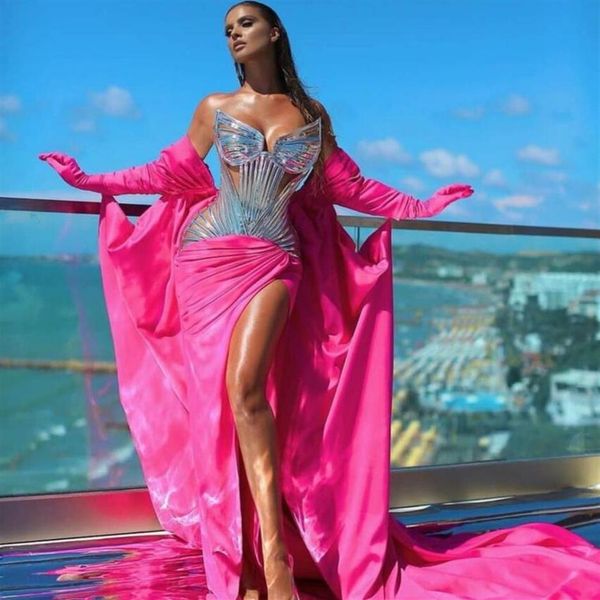 Robe de soirée Yousef aljasmi Kendal Jenner robe femme Kim kardashian sirène rose chérie or plume Appliques226x