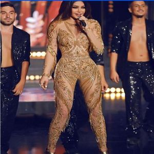 Robe de soirée Yousef aljasmi Kim kardashian Combinaison à manches longues et col rond avec pompons appliqués Almoda gianninaazar ZuhLair murad Ziadna227b