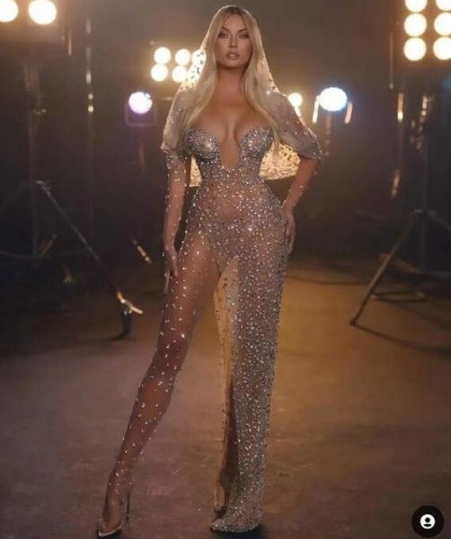 Vestido de noche Yusuf Aljasmi diamante desnudo zuhair Murad kim kardashian