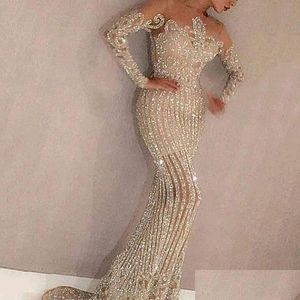 Evening Dresses Evening Dresses 2022 New Arrival Y Prom Women Long Sleeve Bodycon Cocktail Party Robe Elegant Formal Vestido Drop Deli Dhxyc
