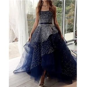 Avondjurken Plus Size Illusion Lange Mouwen Elegante Dubai Arabische pailletten Prom-jurken Feestjurk00037