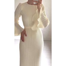 Robe de mariée de fête du soir mode 2024 printemps nouveau jupe longue tempérament plissé fz030480